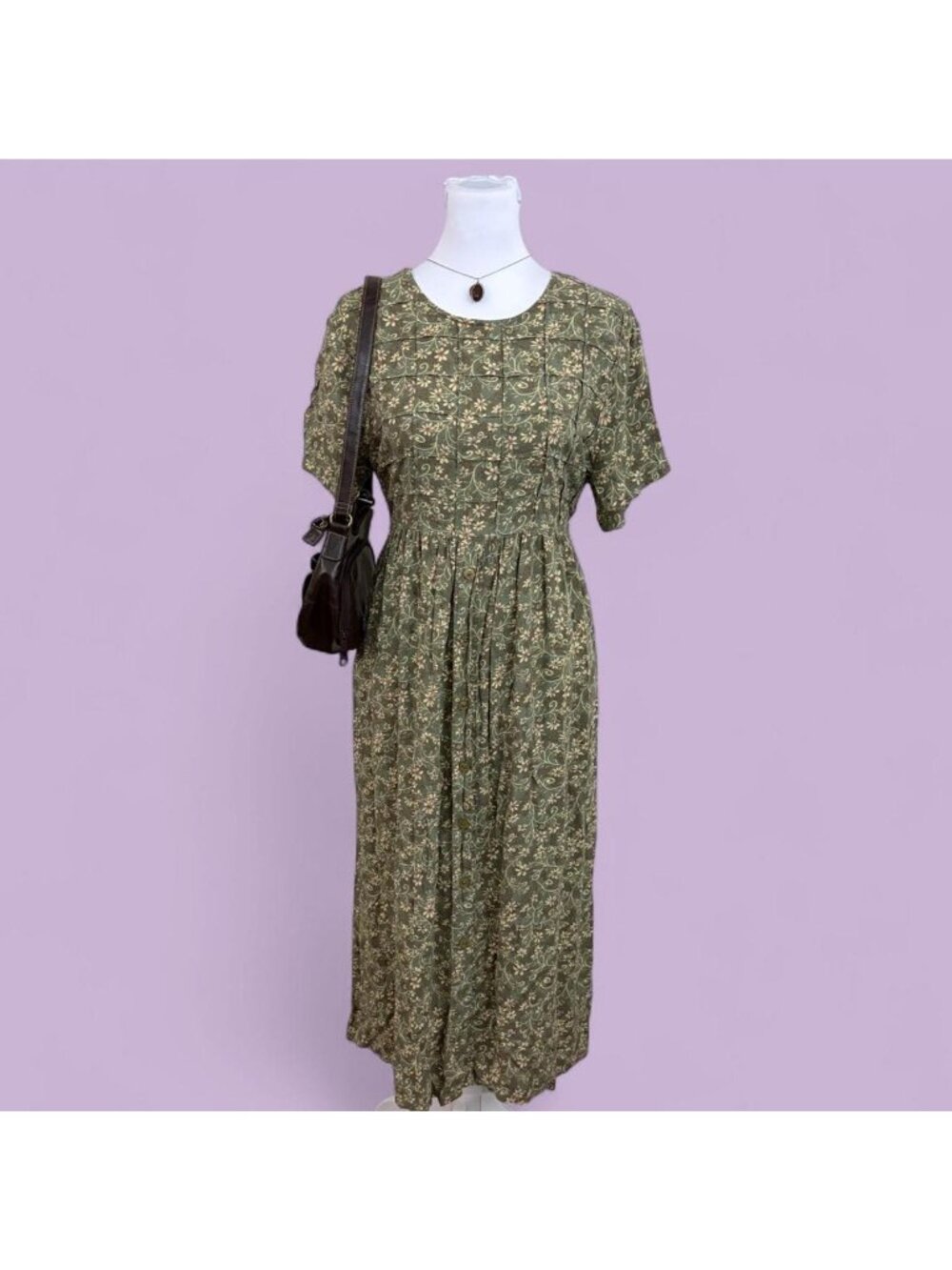 90s ditsy floral cottagecore midi dress